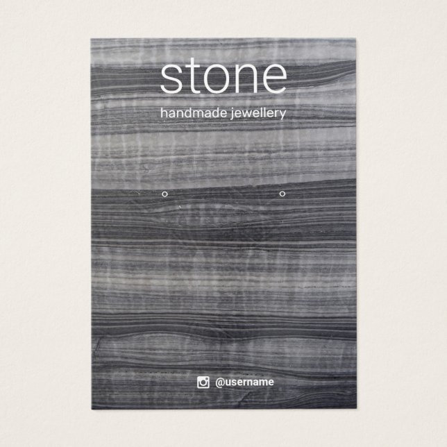 Carte d'affichage en marbre blanc noir portant bij (Devant)