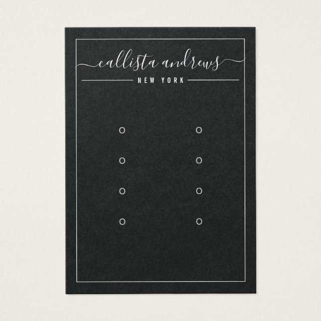 Carte d'affichage en papier noir Cursive multiple  (Devant)