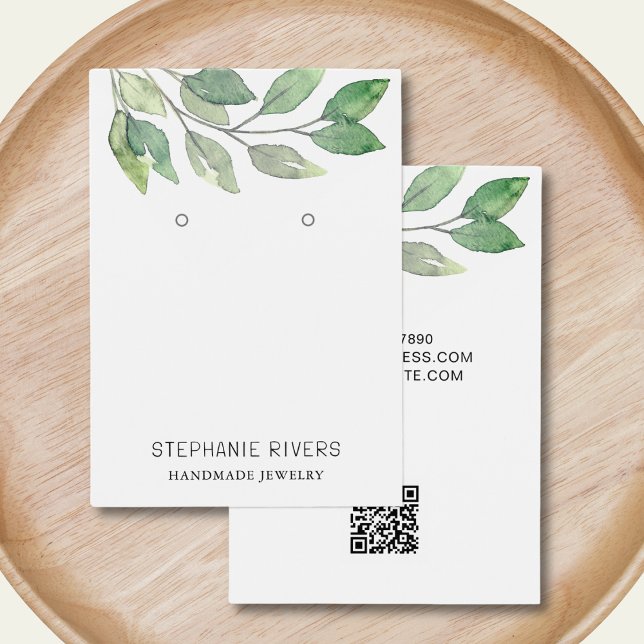 Carte d'affichage Feuille QR Code Boucles d'oreill (Créateur téléchargé)