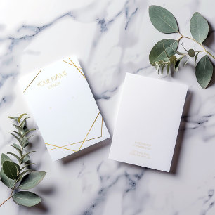 Carte d'affichage géométrique blanche et or