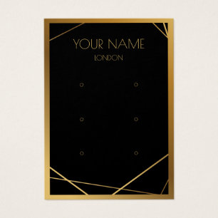 Carte d'affichage géométrique simple bordure en or
