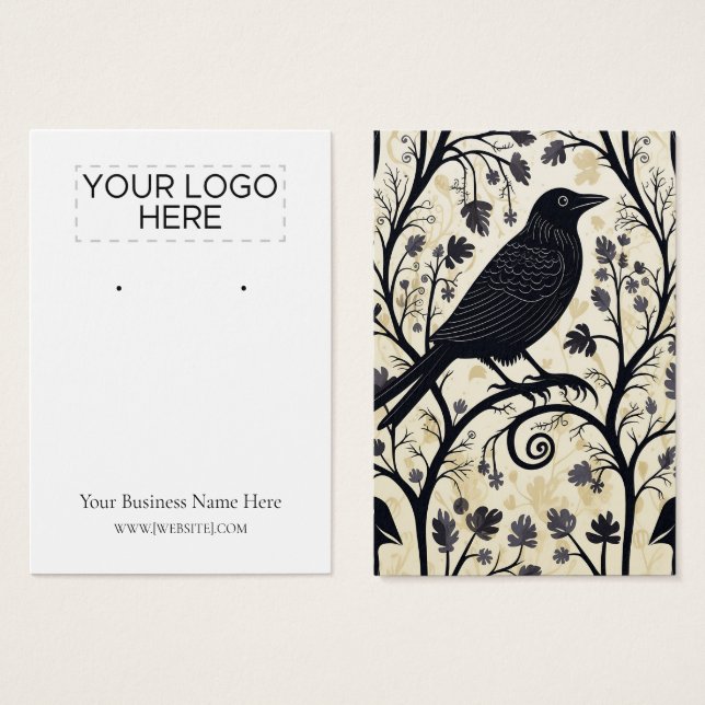 Carte d'affichage Halloween Crow Raven (Devant & derrière)