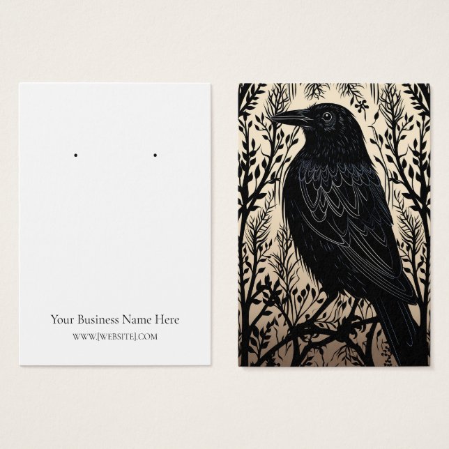 Carte d'affichage Halloween Crow Raven (Devant & derrière)
