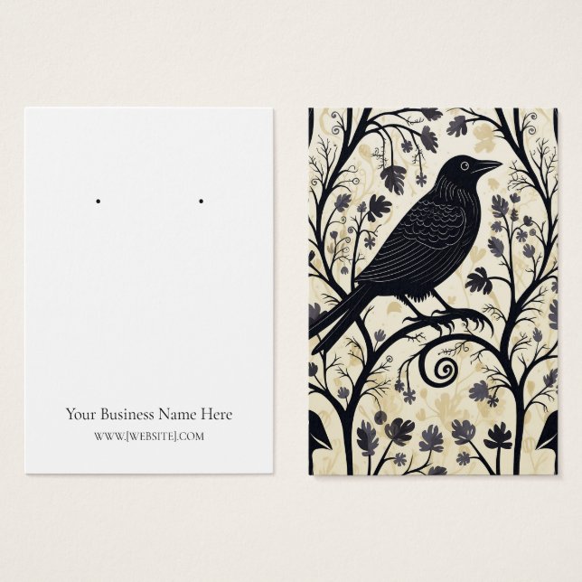 Carte d'affichage Halloween Crow Raven (Devant & derrière)
