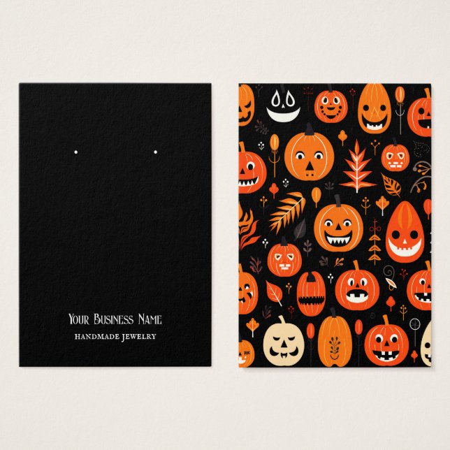 Carte d'affichage Halloween Jackolantern oreille (Devant & derrière)
