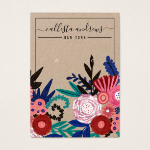 Carte d'affichage Kraft Rose Floral Cursive