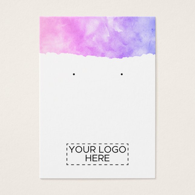 Carte d'affichage Logo Pink Watercolor Ombre (Devant)