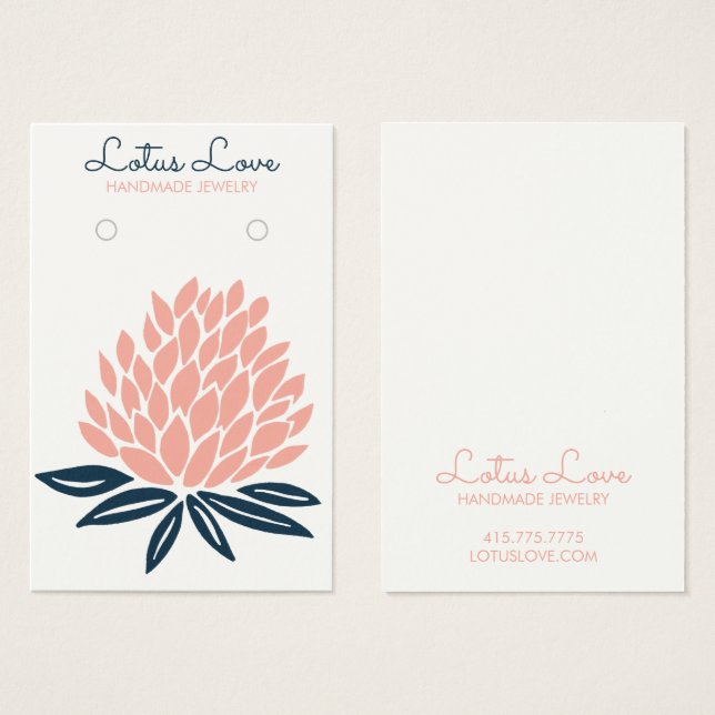 Carte d'affichage Lotus Flower Earring Collier Bij (Devant & derrière)
