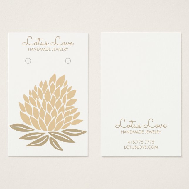 Carte d'affichage Lotus Flower Earring Collier Bij (Devant & derrière)