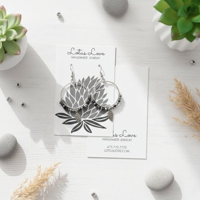 Carte d'affichage Lotus Flower Earring Collier Bij (Lotus Flower Earring Necklace Jewelry Display Card
)