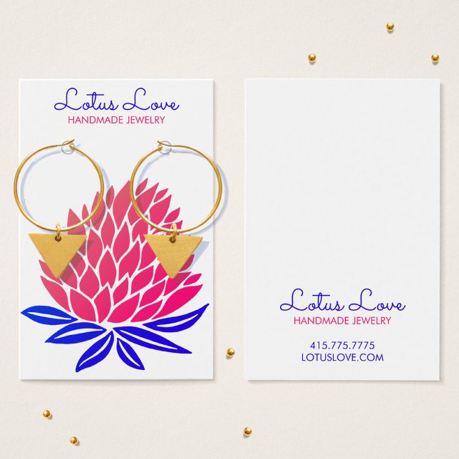 Carte d'affichage Lotus Flower Earring Collier Bij (Lotus Flower Earring Necklace Jewelry Display Card
)