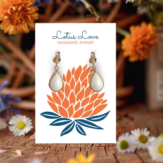 Carte d'affichage Lotus Flower Earring Collier Bij (Lotus Flower Earring Necklace Jewelry Display Card
)