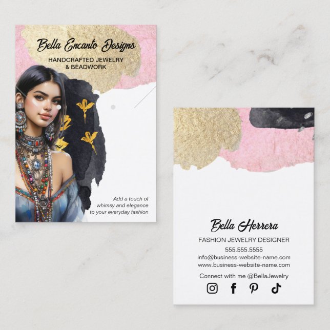 Carte d'affichage Lux Bijoux et oreilles (Devant / Derrière)