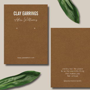 Carte d'affichage minimaliste Brown logo bijoux d'