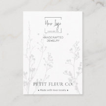 Carte d'affichage minimaliste Fleur sauvage QR pou