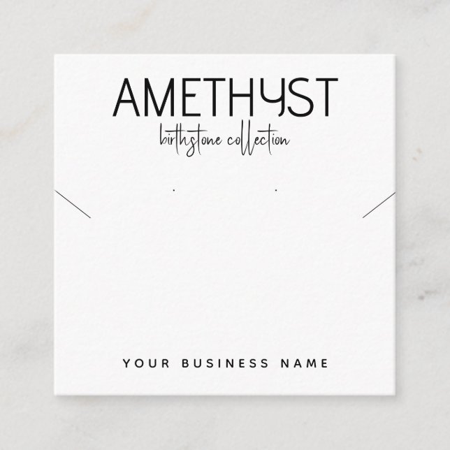 Carte d'affichage minimaliste moderne pour bijoux  (Devant)