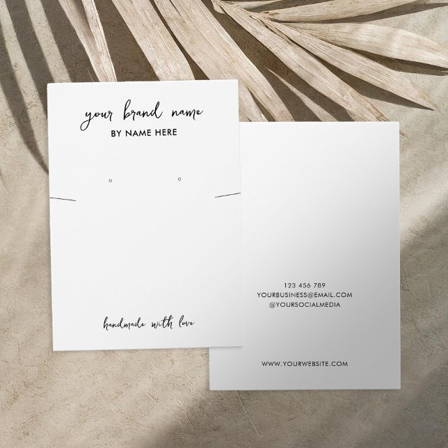 Carte d'affichage minimaliste pour bijoux blancs (Créateur téléchargé)