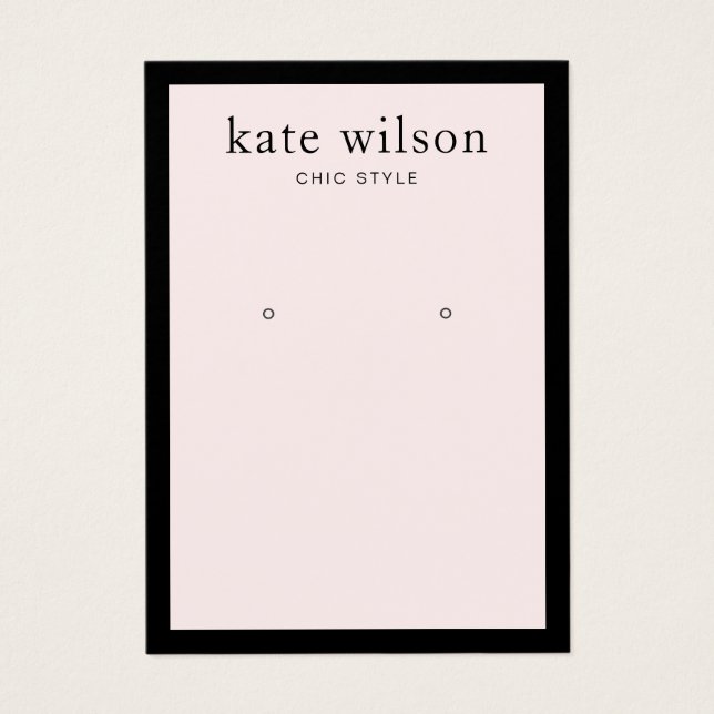 Carte d'affichage moderne à bordure noire rose pâl (Devant)