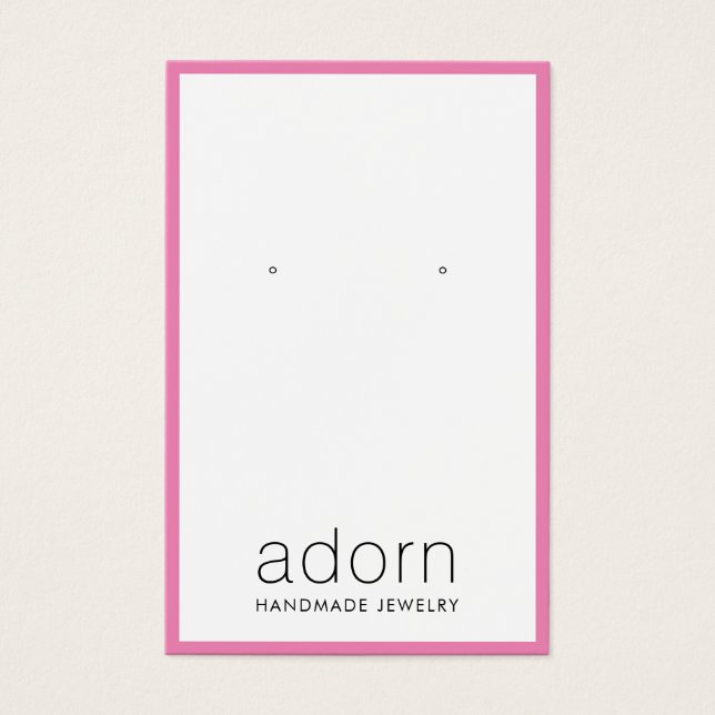 Carte d'affichage moderne à bordure rose chaud (Devant)