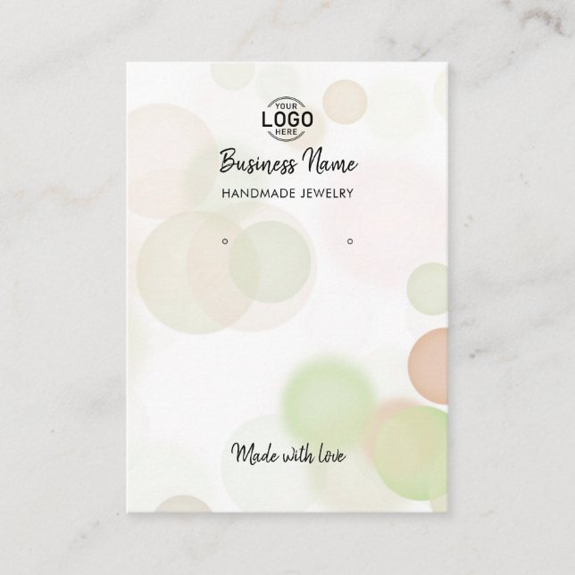 Carte d'affichage moderne Beige Green Bubbles (Devant)