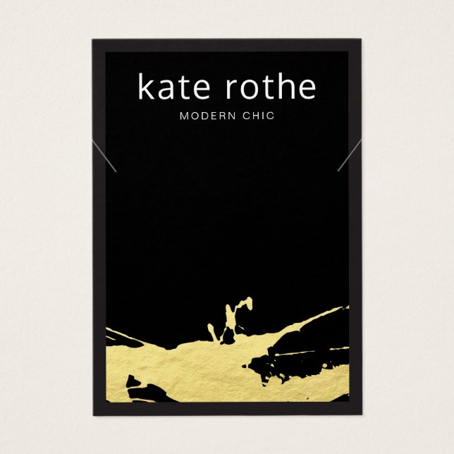 Carte d'affichage moderne Black Gold Spatter (Devant)