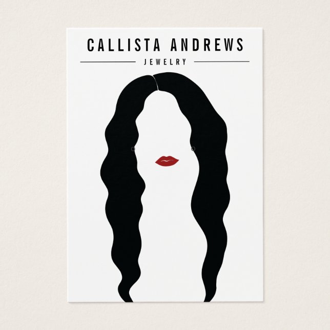 Carte d'affichage moderne Black Hair Lips Girl ore (Devant)