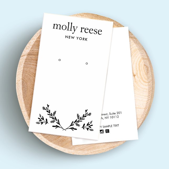 Carte d'affichage moderne Black White Branche (Créateur téléchargé)