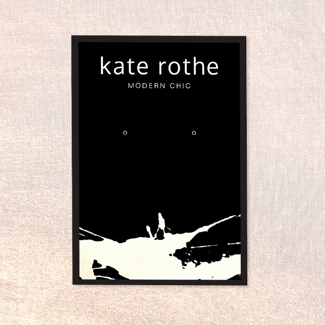 Carte d'affichage moderne Black White Splatter (Créateur téléchargé)