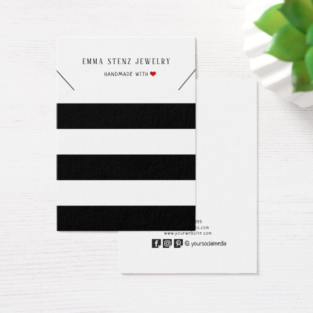Carte d'affichage moderne Black White Stripes Coll (Bureau)