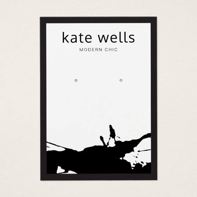 Carte d'affichage moderne blanc noir (Devant)