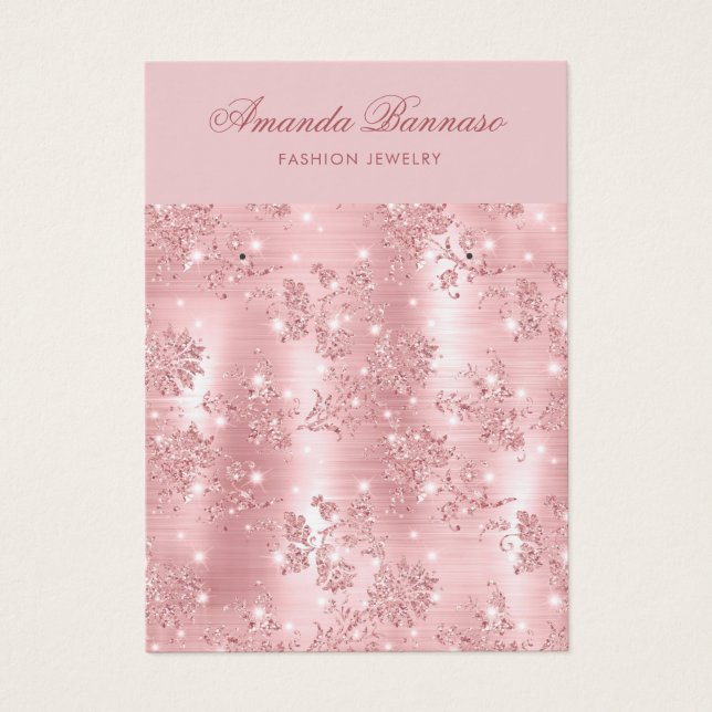 Carte d'affichage moderne Parties scintillant rose (Devant)