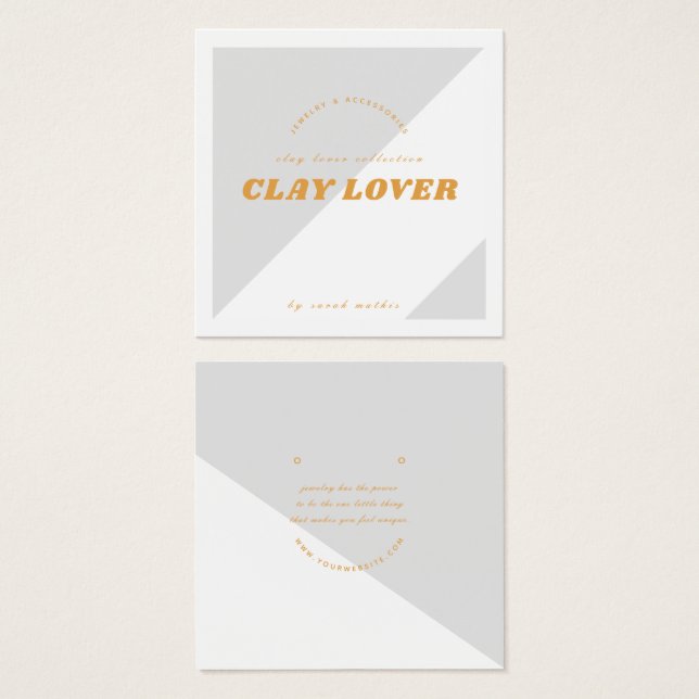 Carte d'affichage moderne pour bijoux à oreille gr (Devant & derrière)