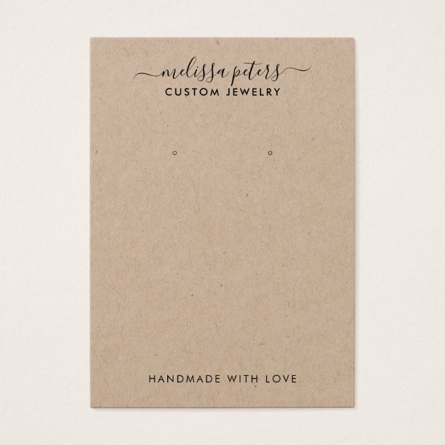 Carte d'affichage moderne Rustique Kraft Bijoux d' (Devant)