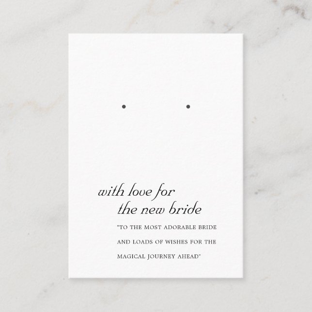 CARTE D'AFFICHAGE NOIRE BLANCHE NOUVELLE BRIDE (Devant)