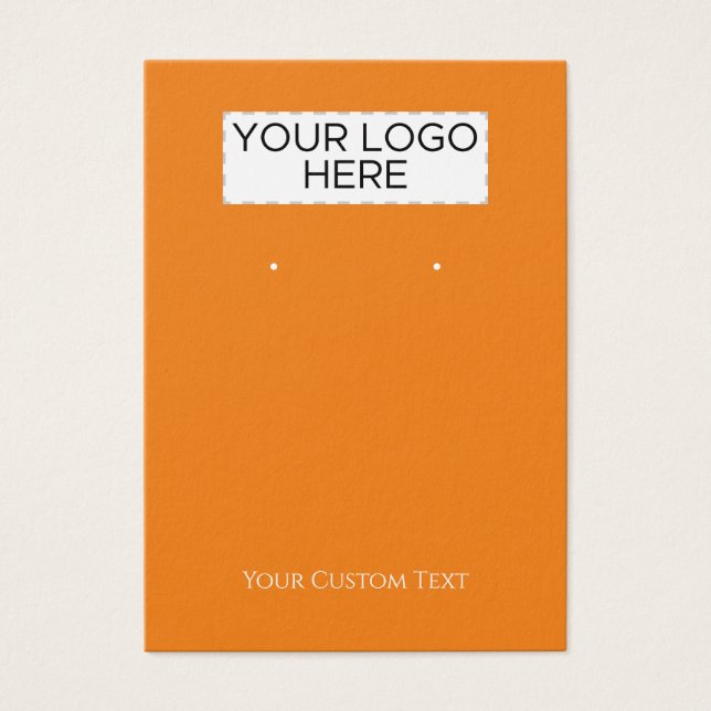 Carte d'affichage Orange Custom Text & Logo (Devant)
