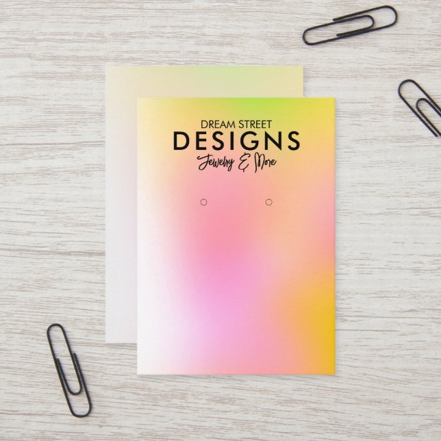 Carte d'affichage orange rose tendance (Devant/Arrière en situation)