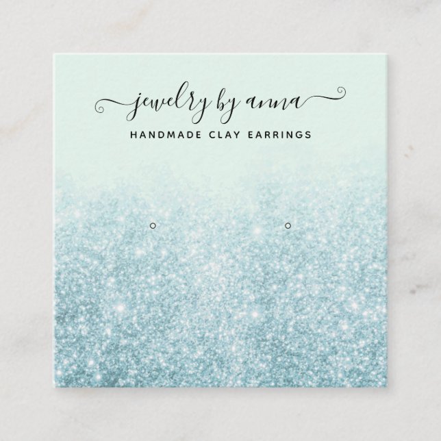 Carte d'affichage Parties scintillant bleue (Devant)