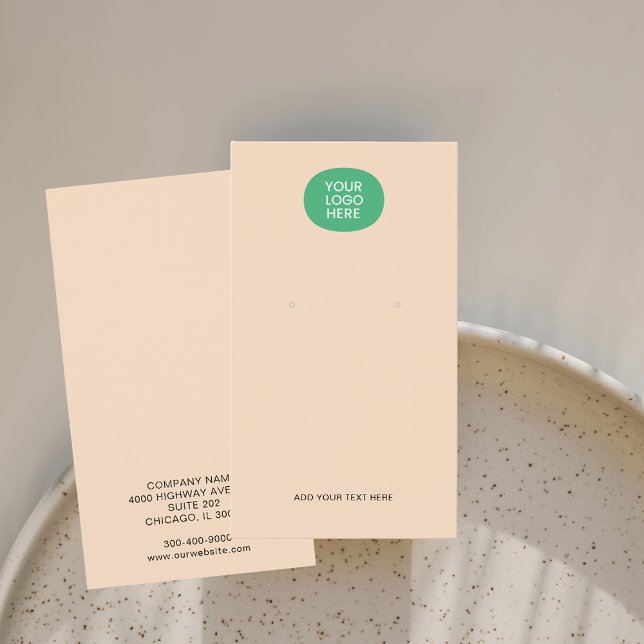 Carte d'affichage personnalisée Ajouter un logo Bo (Custom Add Logo Bisque Earrings Display Card)