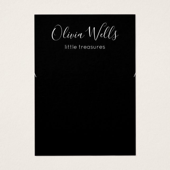 Carte d'affichage pour bijoux à oreille noire (Devant)