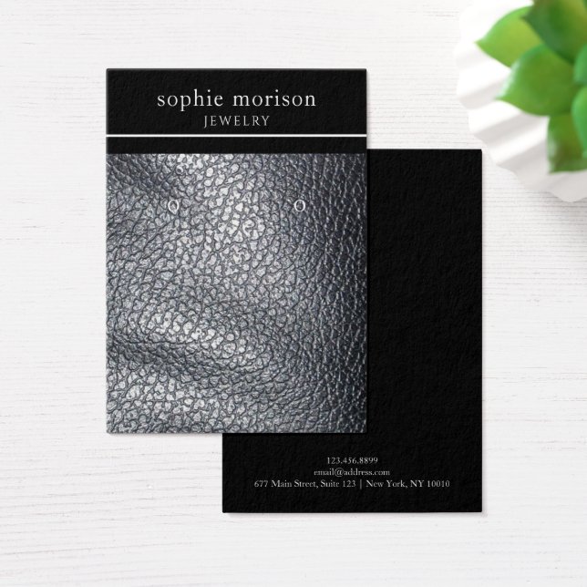 Carte d'affichage pour bijoux à oreilles ・ Cuir no (Bureau)