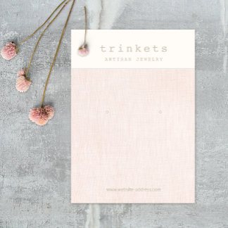 Carte d'affichage pour bijoux à oreilles en lin ro