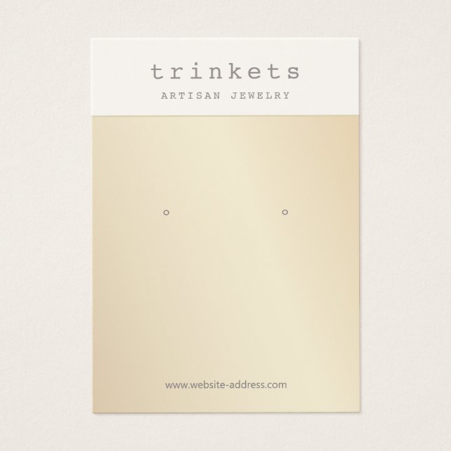 Carte d'affichage pour bijoux à oreilles en or (Devant)