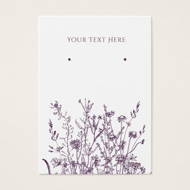 Carte d'affichage pour bijoux à oreilles ・ Floral  (Devant)