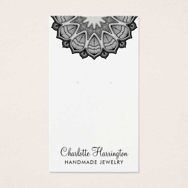 Carte d'affichage pour bijoux à oreilles Mandala (Devant)