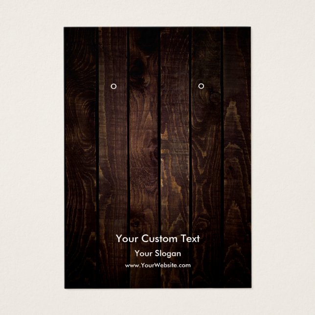 Carte d'affichage pour bijoux, bois rustique (Devant)