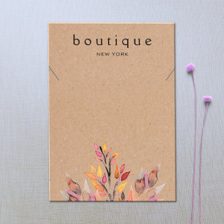 Carte d'affichage pour bijoux en collier de terre