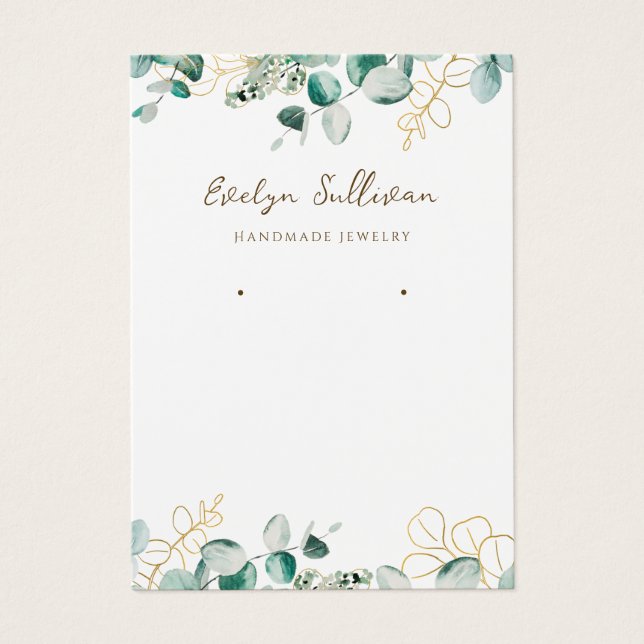 Carte d'affichage pour bijoux Eucalyptus (Devant)