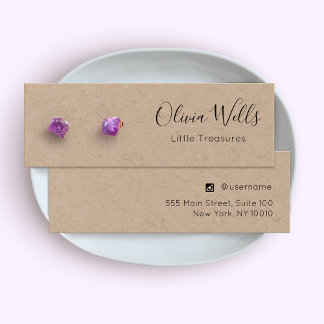 Carte d'affichage pour bijoux Kraft Script Stud