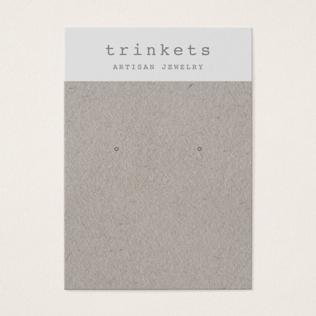 Carte d'affichage pour bijoux Kraft simple (Devant)
