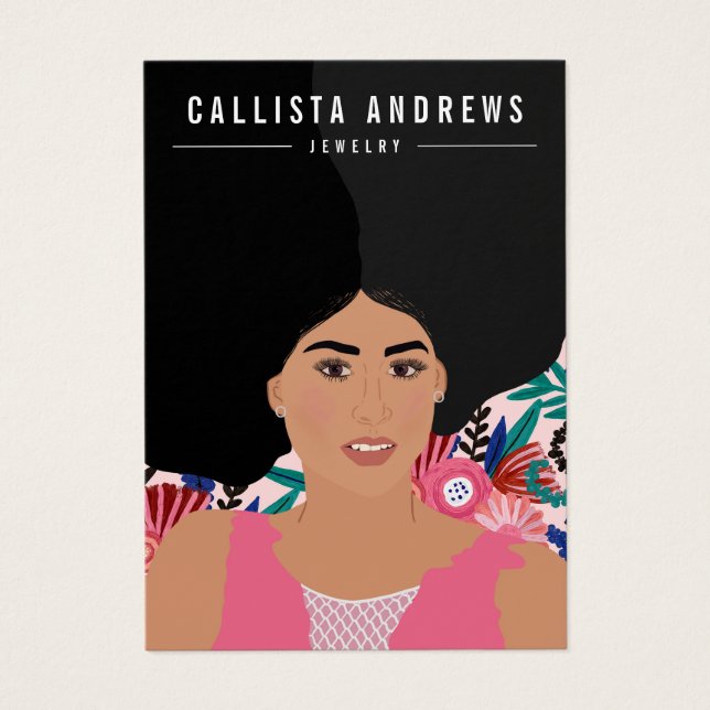 Carte d'affichage pour fille bohème (Devant)